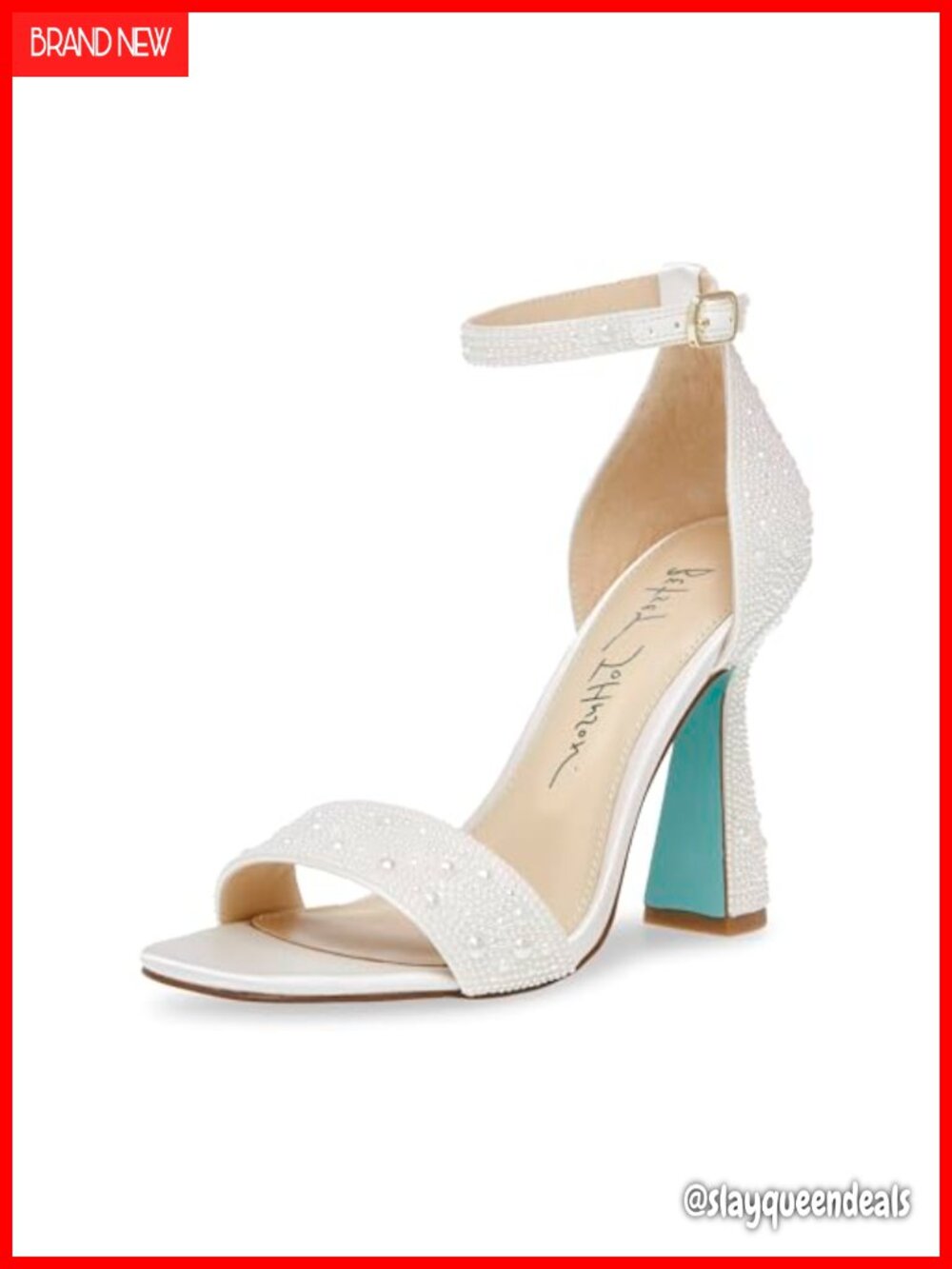 Embellished Heeled Dress Sandals Square Toe Ankle Strap Formal Evening